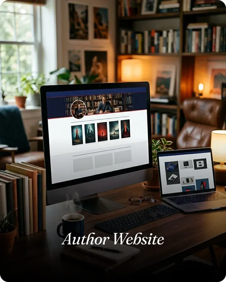 Author website design mockup