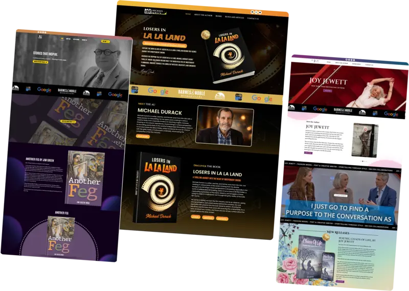 Author website wireframes