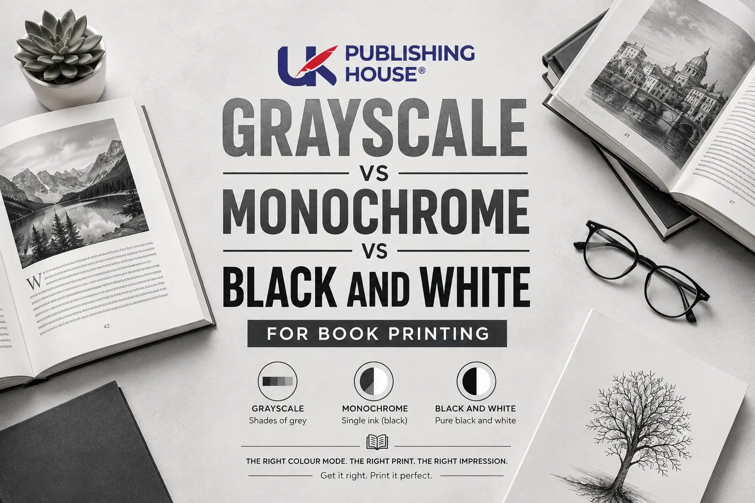 Grayscale vs Monochrome vs Black and White for Book Printing